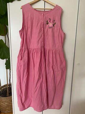 Women Pink Summer Dress Size XL With Pockets
